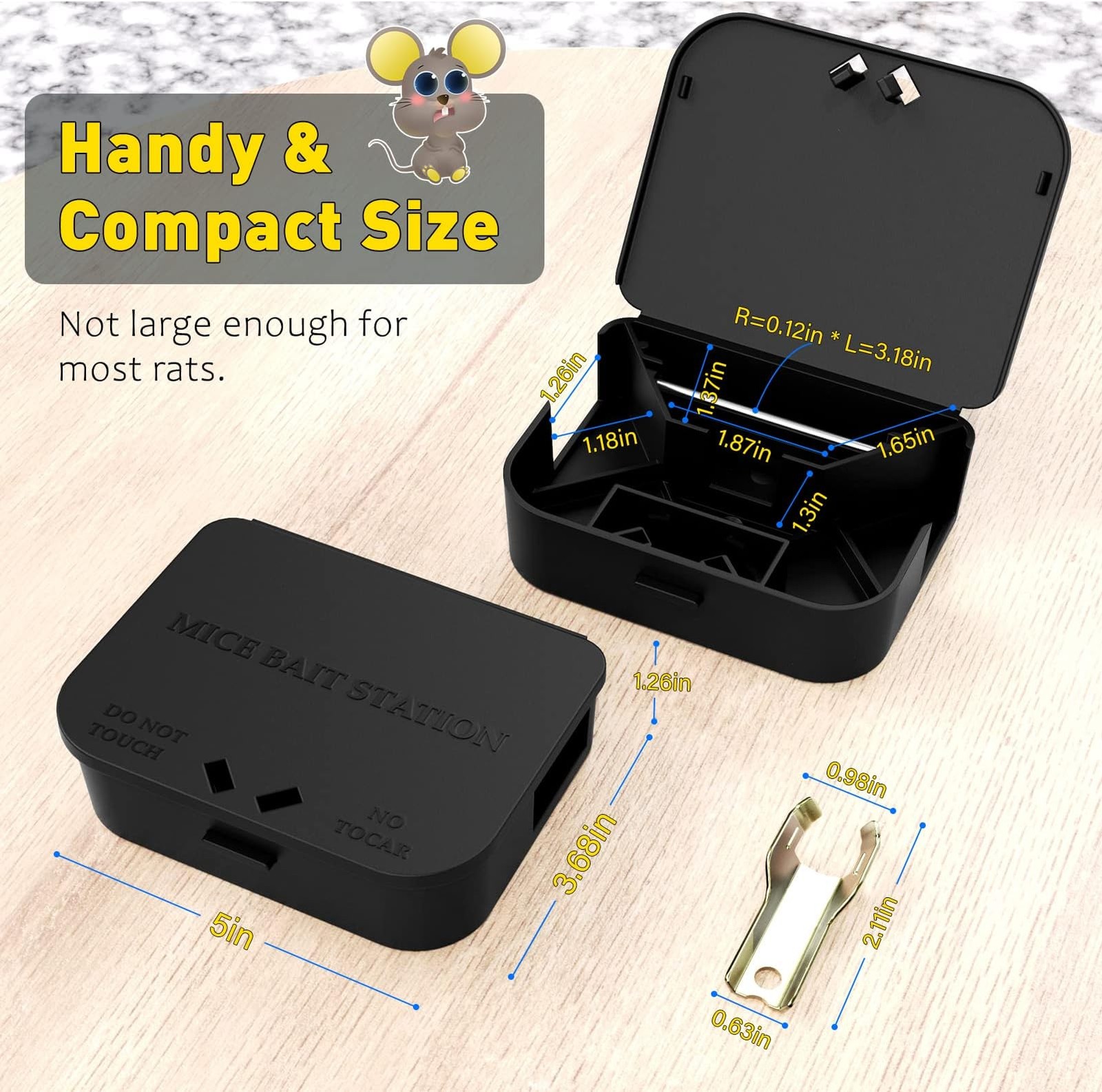 Mouse Stations with Keys 6 Pack, Keyless Design and Key Required Mouse Statio...