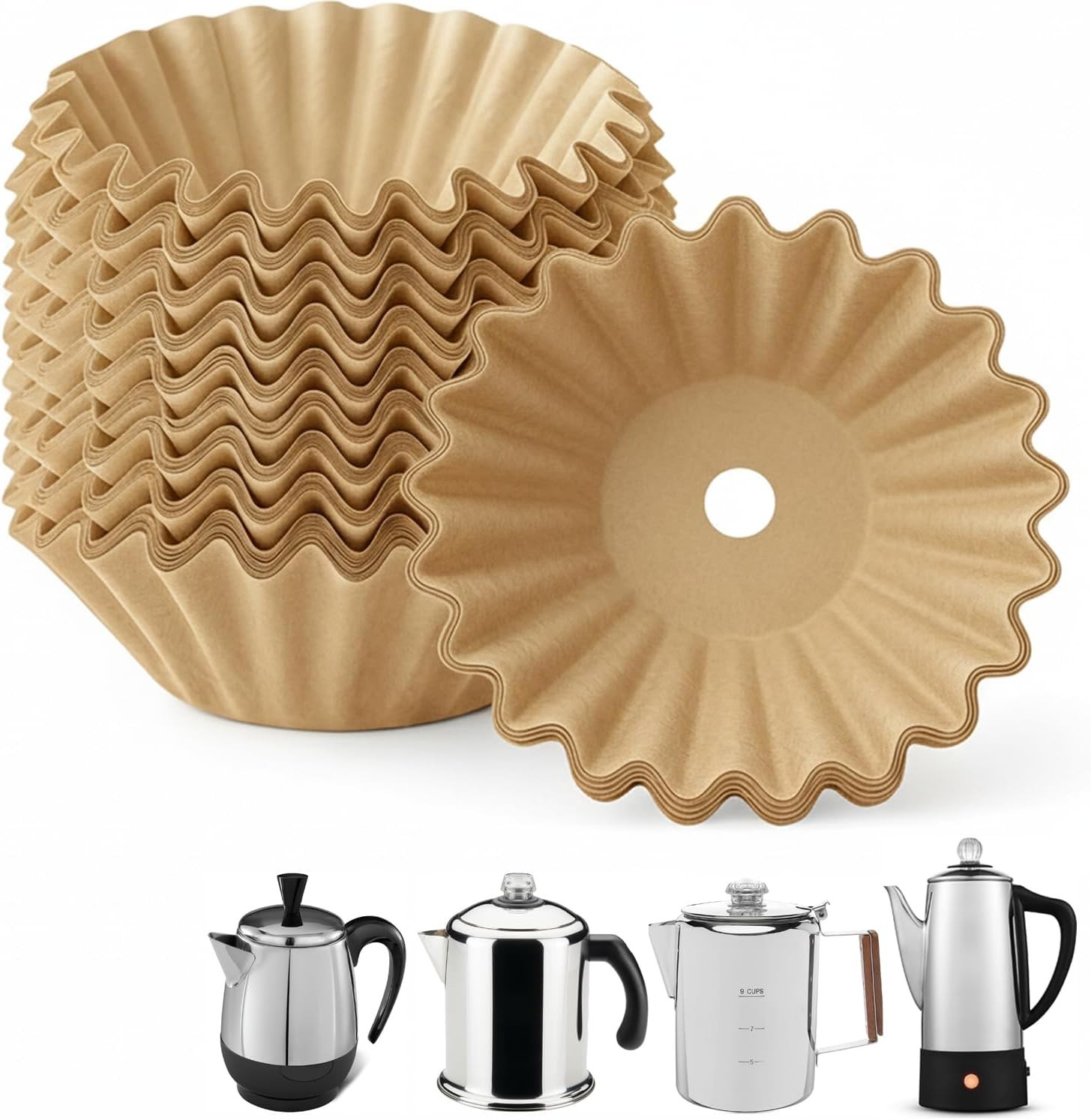 Coffee Filters Compatible with Farberware Coffee Percolator, 150 Pcs Perforated