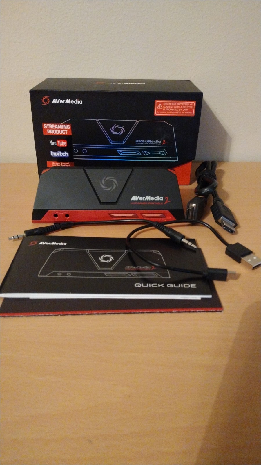 AverMedia Live Gamers Portable 2 GC510 Game External Capture Card Open Box