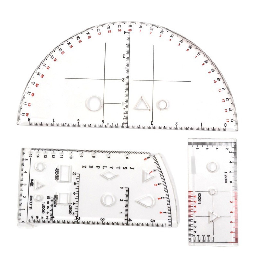Geometry Drawing Template Ruler for Accurate Measurements and Calculations