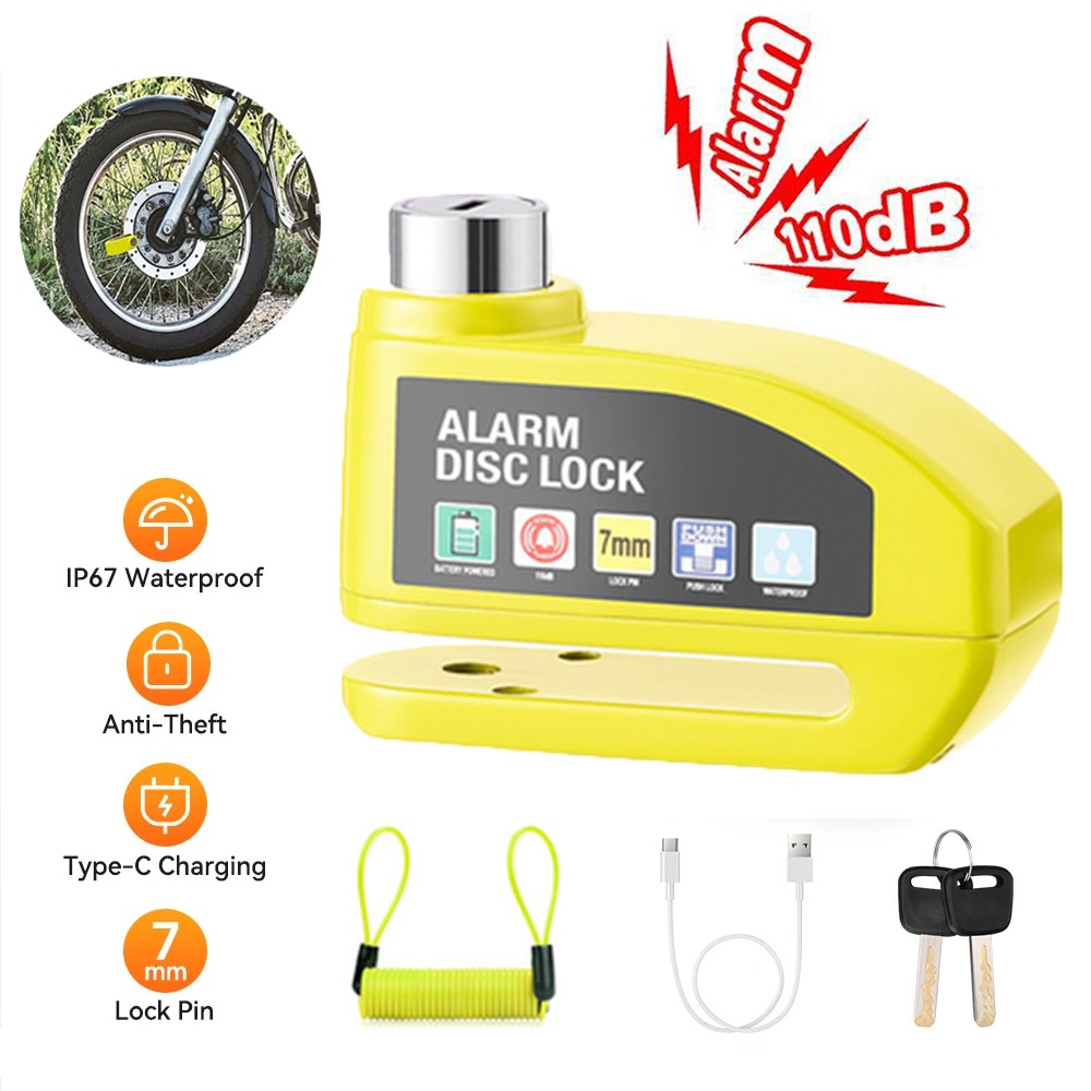Disc Brake Lock Motorcycle Alarm Sound Anti-Theft Bike Motorcycle Wheel Lock