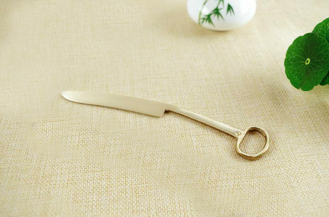1xpc Handmade Brass Knife Cutting Xuan Rice Paper Painting Calligraphy Tool