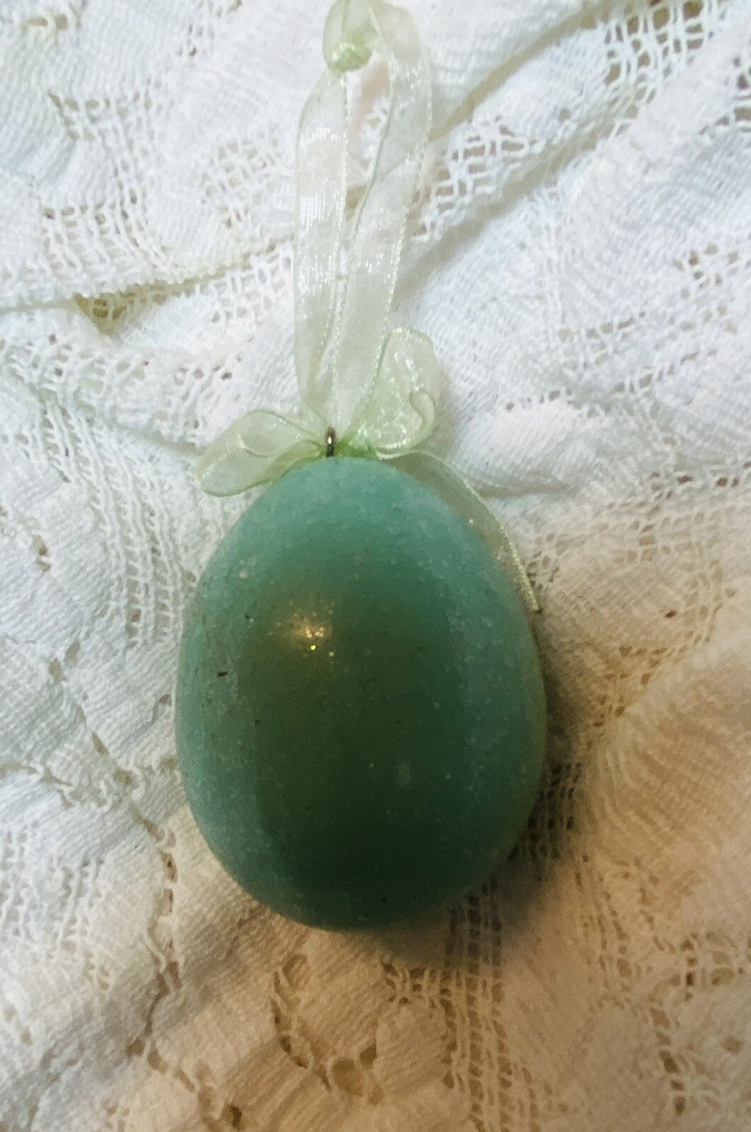 Whatever is Lovely Green Egg Ornament Easter Decoration