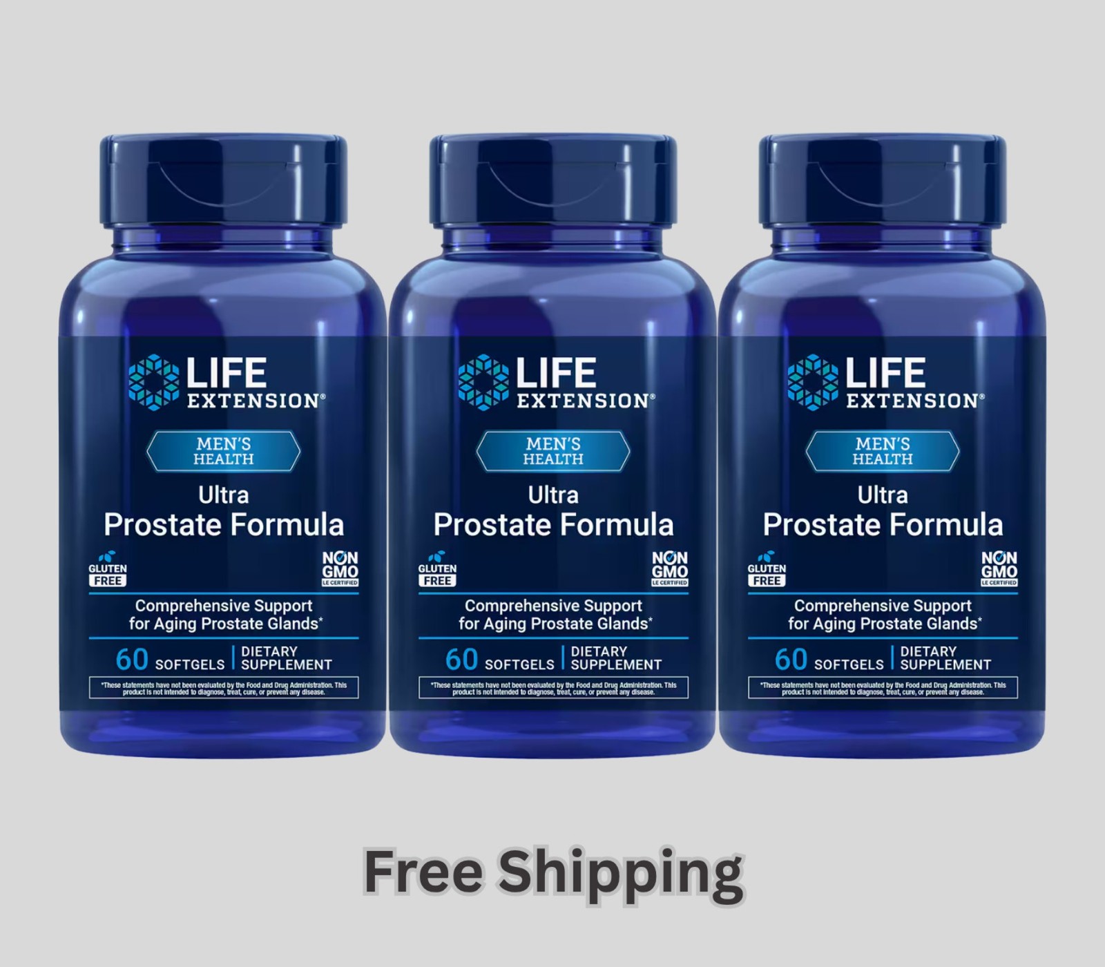3X Life Extension Ultra Prostate Formula (60 softgels) - New & Free Shipping