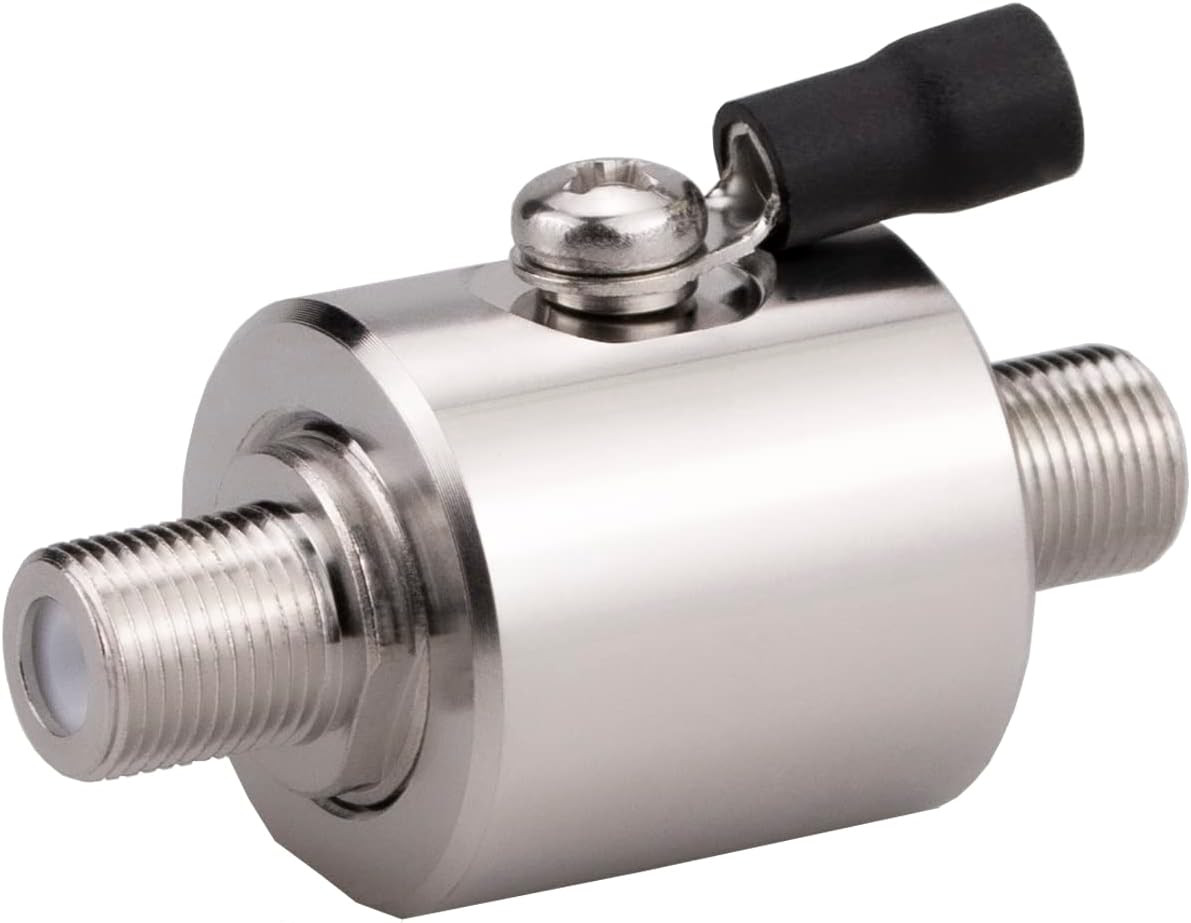 F Type Lightning Arrestor Female to Female 75 Ohm Cellular 2G 3G 4G LTE CATV Sat
