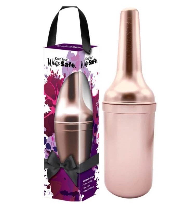 WineSafe: 4 Piece Wine Set - Rose Gold Stainless Steel New In Box