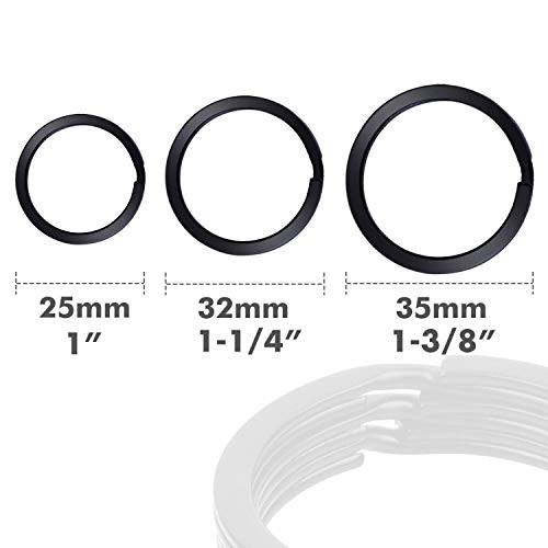 Locking Carabiner D Ring Clips with Flat Key Ring 3 Carabiner with 9 Keyrings
