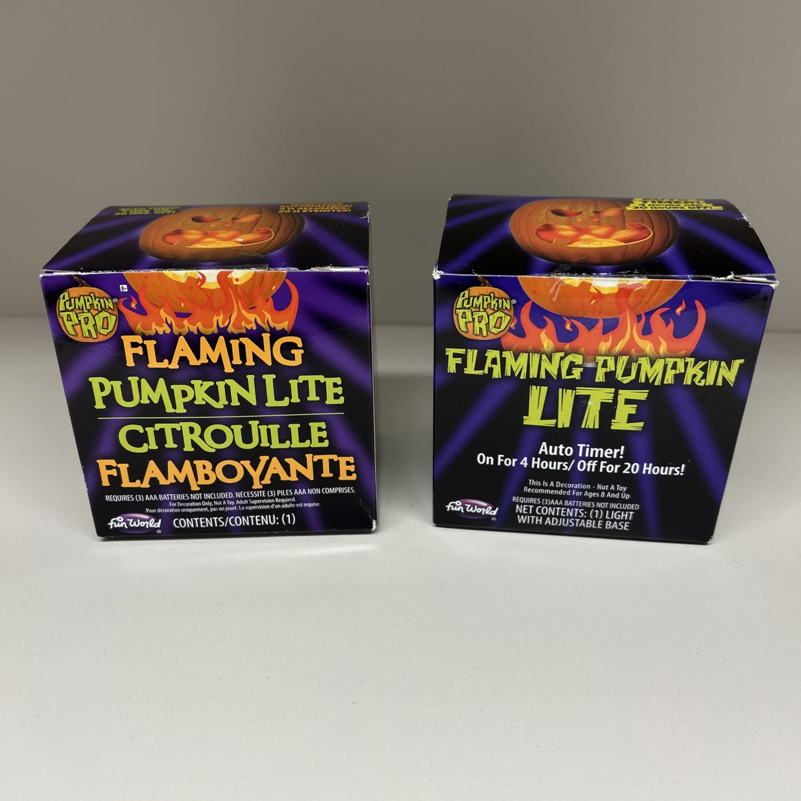 Lot Of 2 Pumpkin Pro Halloween Flaming Pumpkin Light Timers