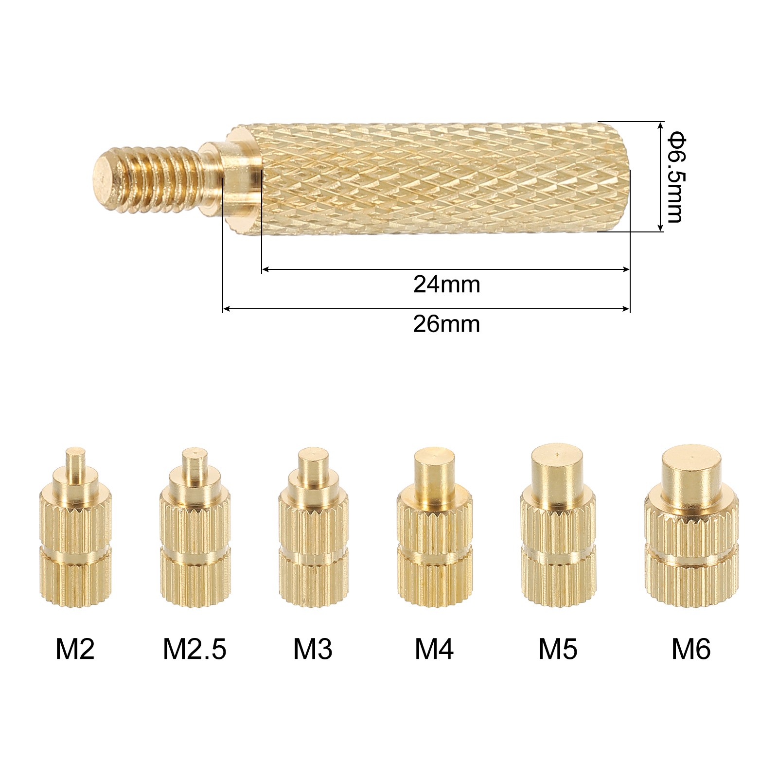 400pcs M2 M2.5 M3 M4 M5 M6 Metric Threaded Insert with Heat Set Insert Tips