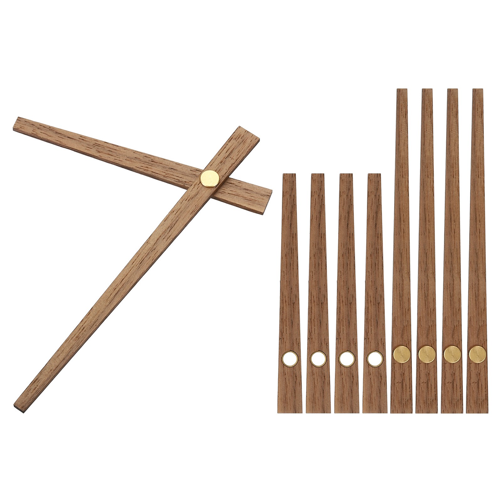 Clock Hands Kit, 5 Set Wooden Mechanism Clock Hand Parts for 12 Inch Clock, A1