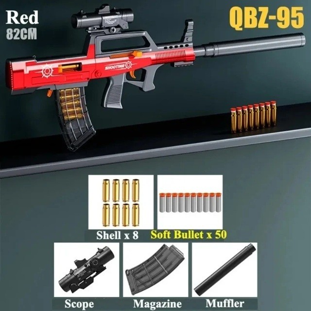 QBZ-95 Shell Ejecting Soft Bullet Toy Gun Manual Loading Rifle Kids Military
