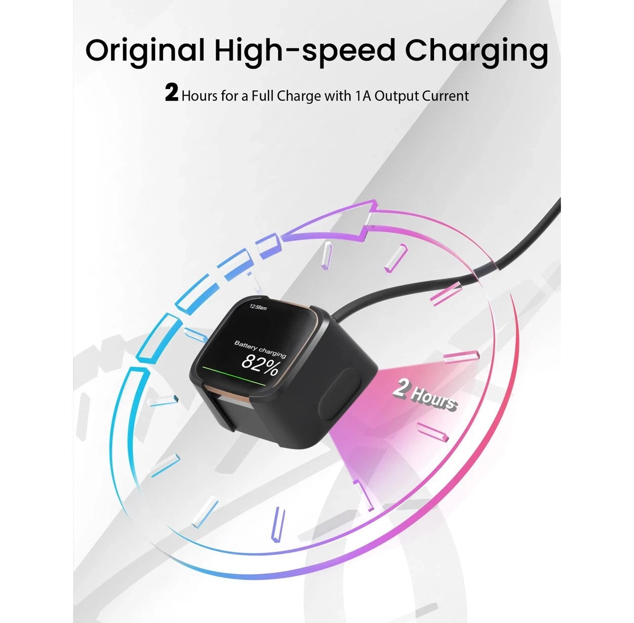 For Fitbit Versa 2 USB Charger Charging Power Dock Cradle Smart Watch