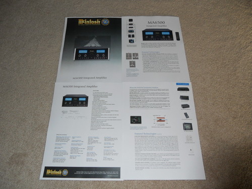 McIntosh MA6500 Amp Brochure, 4 pg, Specs, Info, NICE!