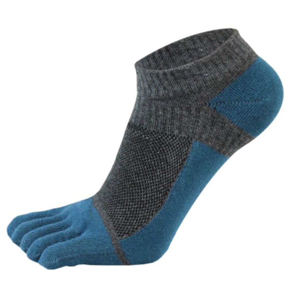 1 Pair Mens Low Cut Ankle Five Finger Toe Socks Combed Cotton Sport Mesh Causal
