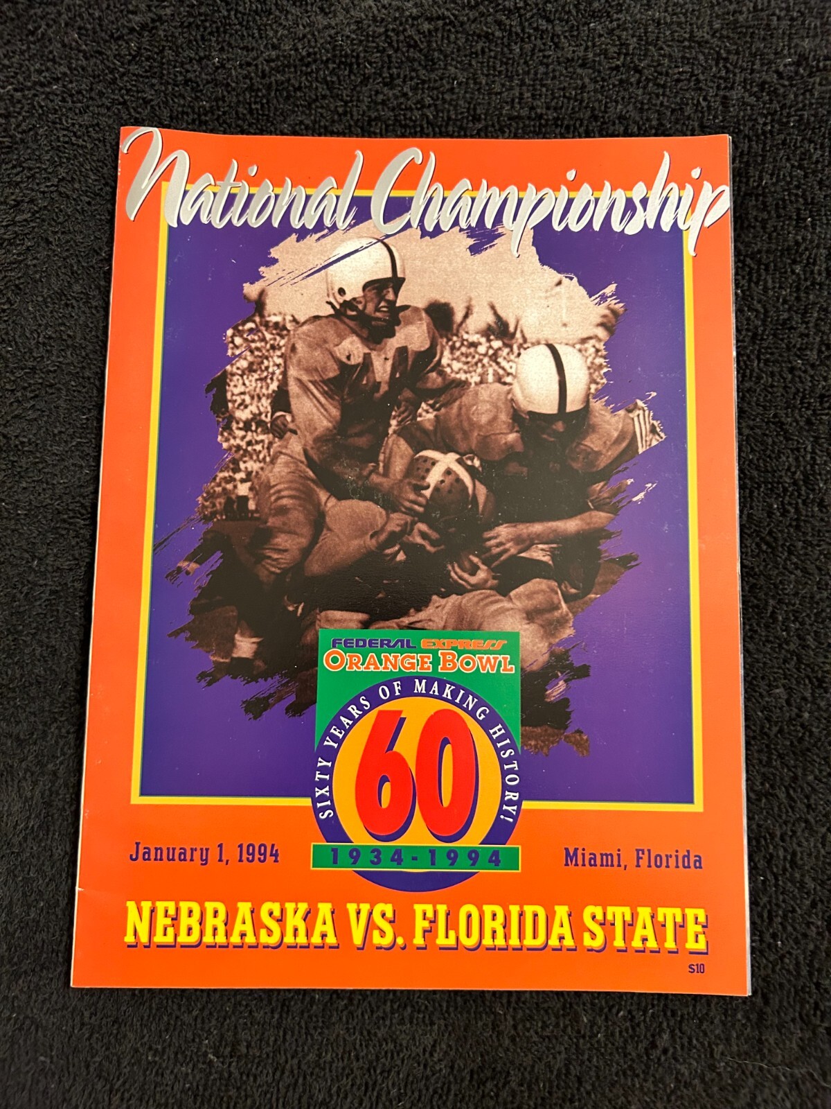 NEBRASKA VS FLORIDA ST NATL CHAMPIONSHIP GAME PROGRAM JAN 1 1994 NICE M323