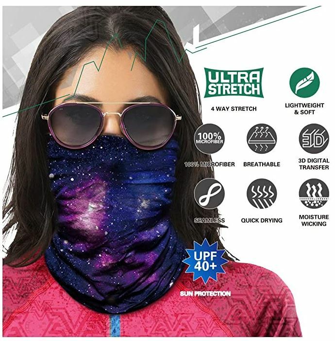Fishing Face Mask Neck Gaiter Sun Guard UV Protector Balaclava Face Mask 5 Pack