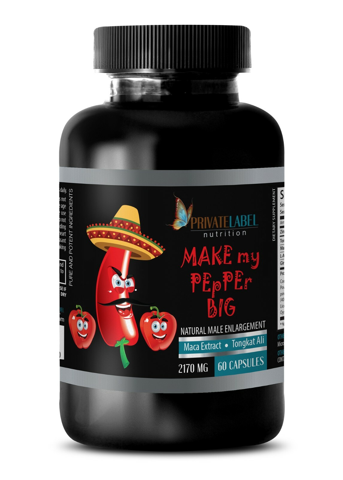 Male Enhancements Pills - Make My Pepper Big - Male Enlargement - 1 Bott 60 Caps