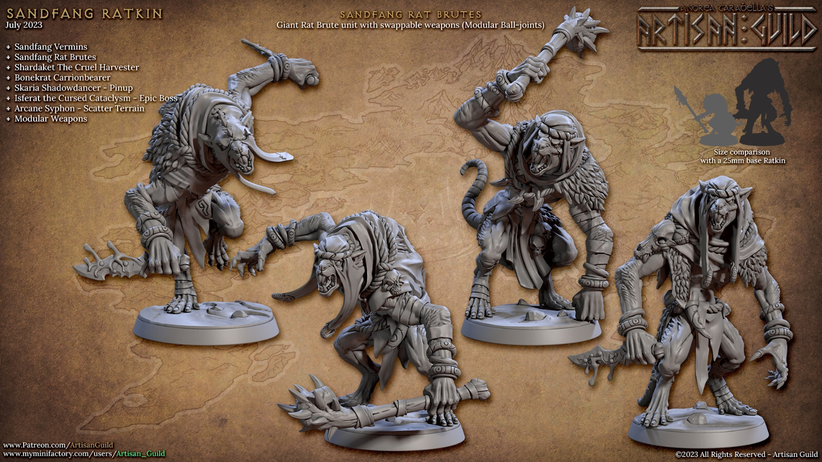 Ratkin Brute - Ratfolk Monster - Artisan Guild - Dungeons and Dragons