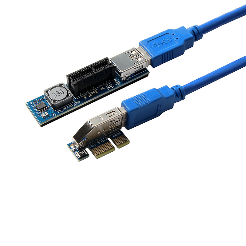 Mini Extender Cable 4pin PCI-E PCI Express Extension1X Riser Card Power USB 60cm