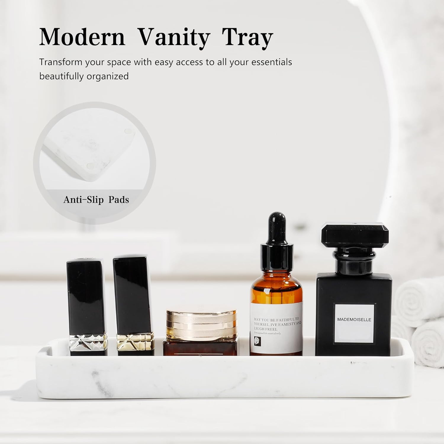 Modern 4-Piece Bathroom Accessories Set in White for Elegant Home Decor