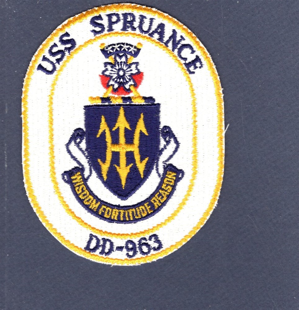 Original DD-963 USS SPRUANCE US Navy Destroyer Ship Squadron Crew Patch