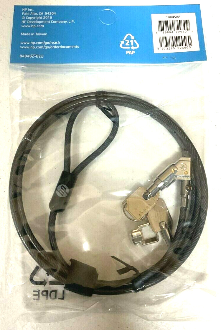 HPE Tablet Master Keyed Cable Key Lock T8X45AA 6 ft  ✅ ❤️️ ✅ ❤️️ NEW !