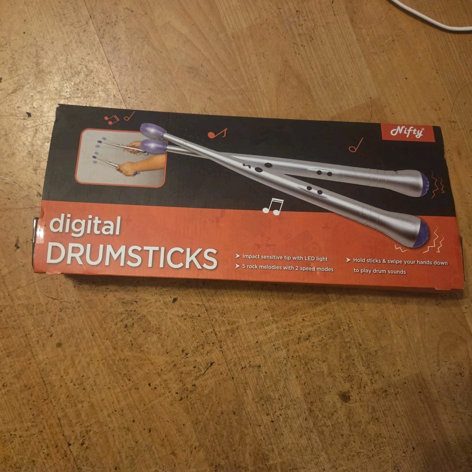 Nifty Digital Drum Drumsticks Impact Sensitive Tip w LED Light 2 Speeds