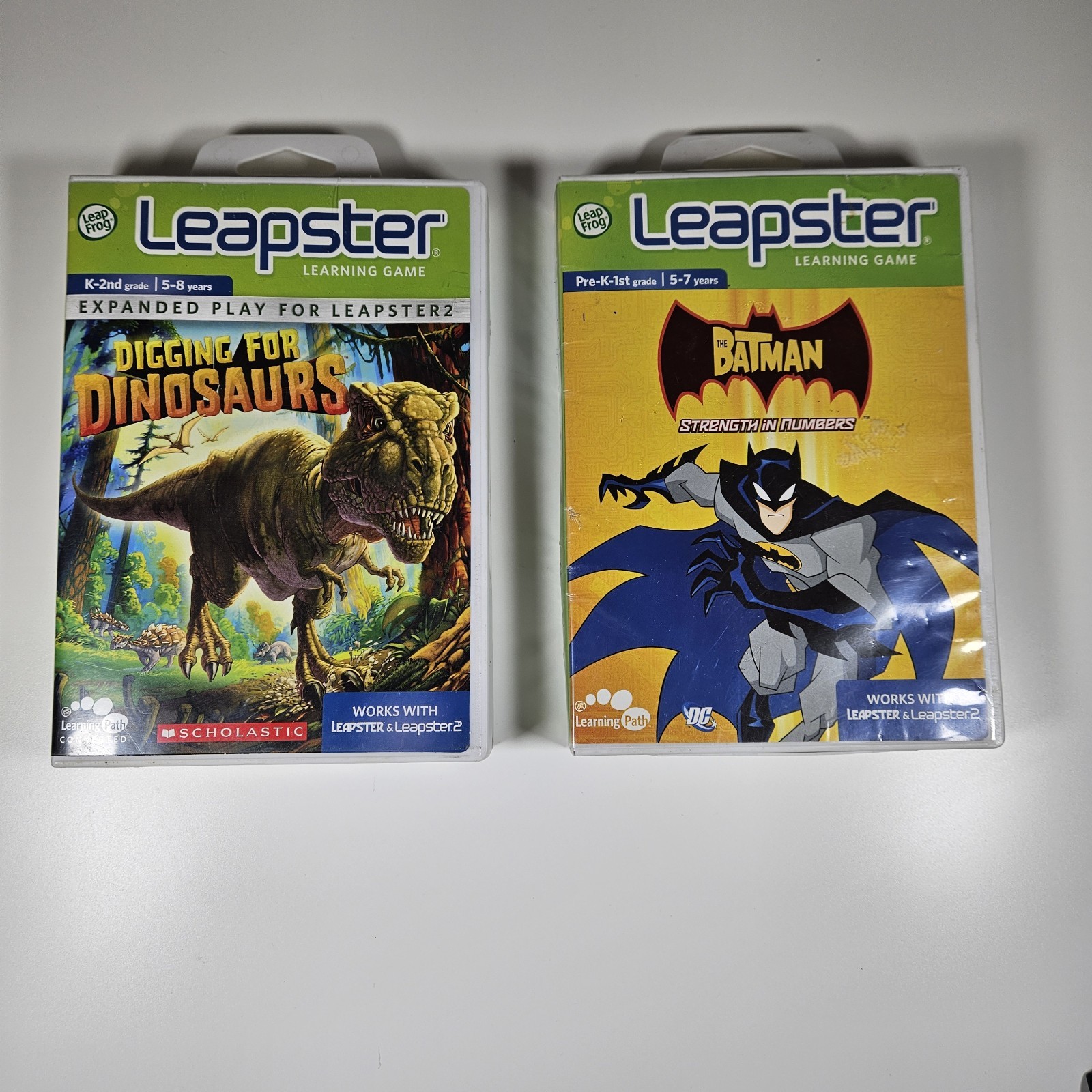Leapfrog Leapster Set Of 2 Game Lot Batman And Dinosaurs