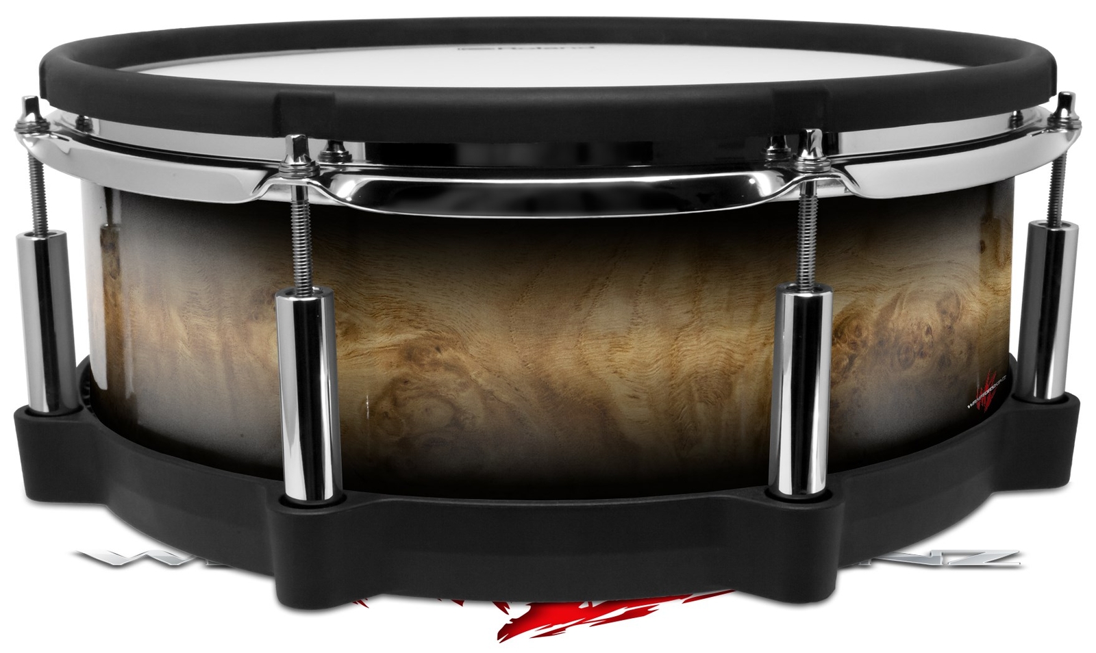 Wrap for Roland vDrum Shell PD140 Exotic Wood White Oak Burl Burst Black