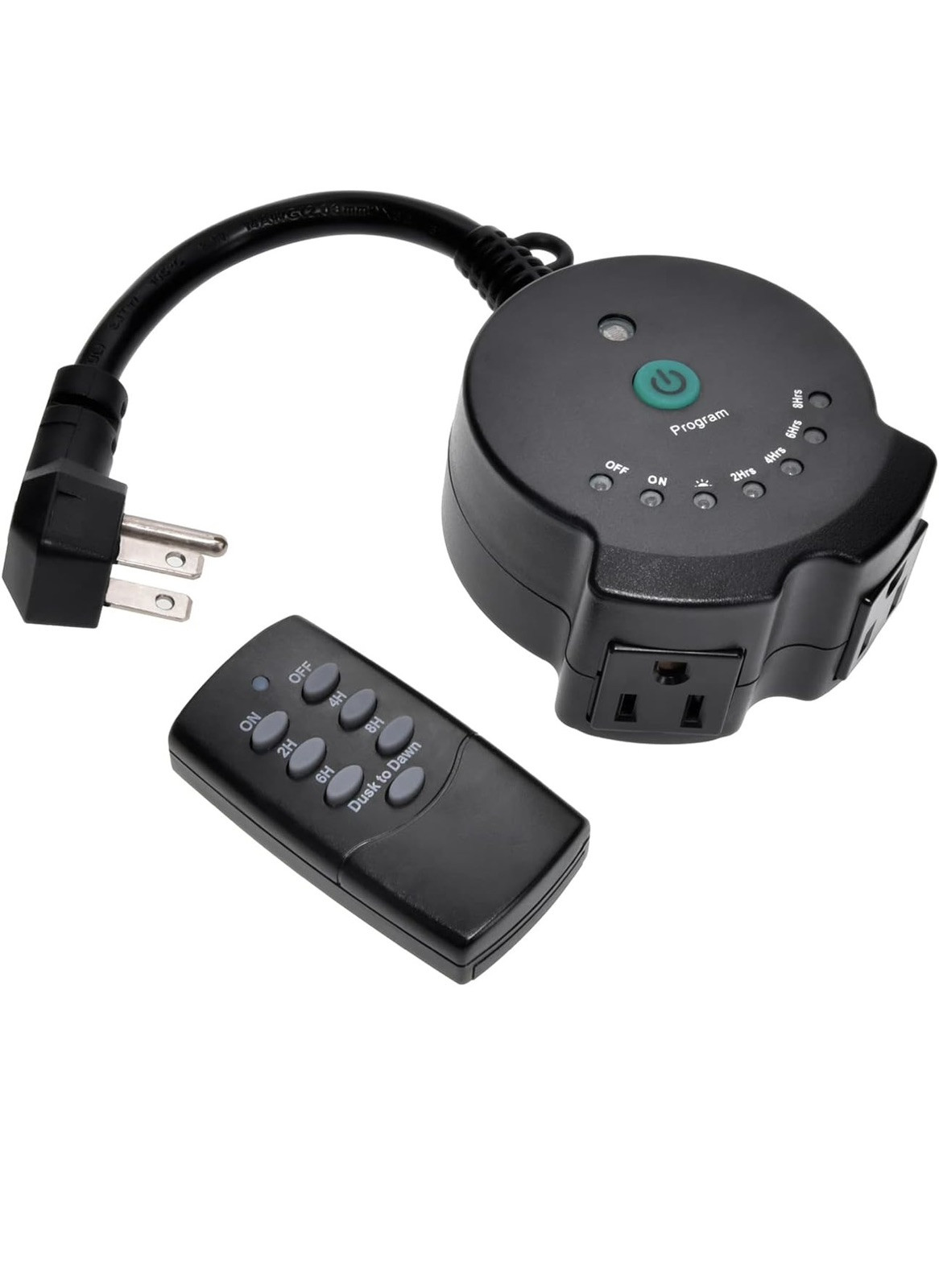 Clear Power Outdoor Plug-in Lighting Timer, Dusk to Dawn Countdown Timer...
