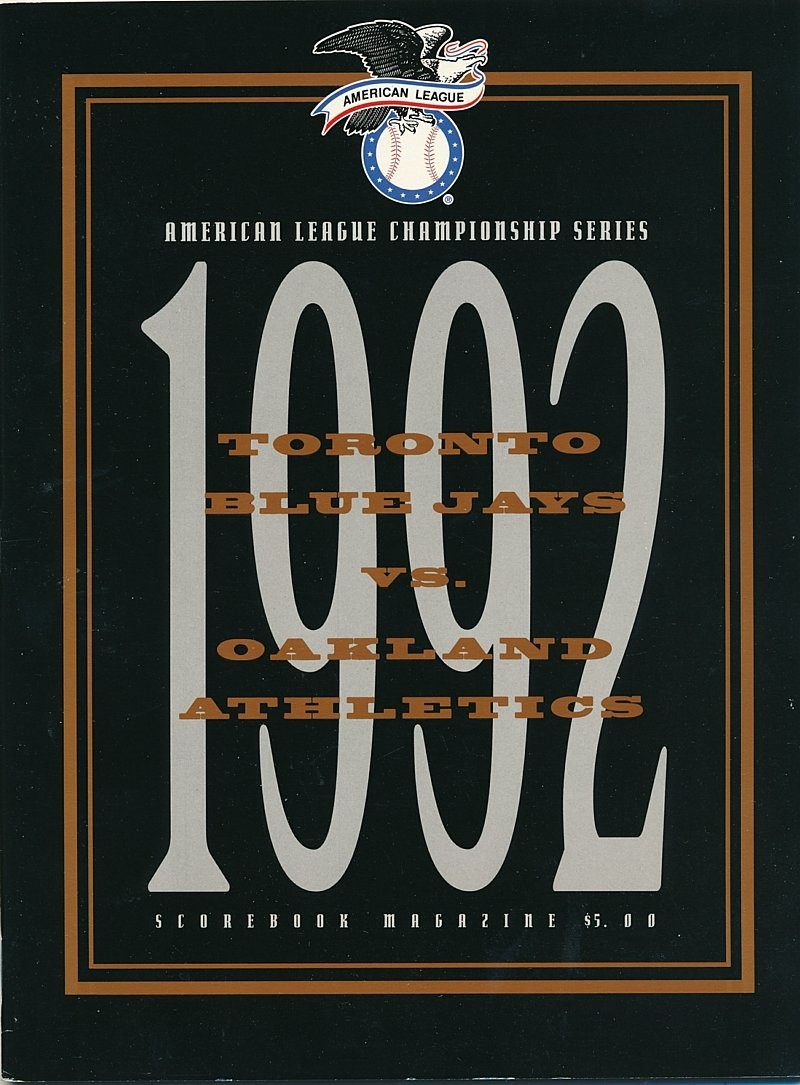1992 ALCS Program - Oakland at Toronto - Shipped in a Box