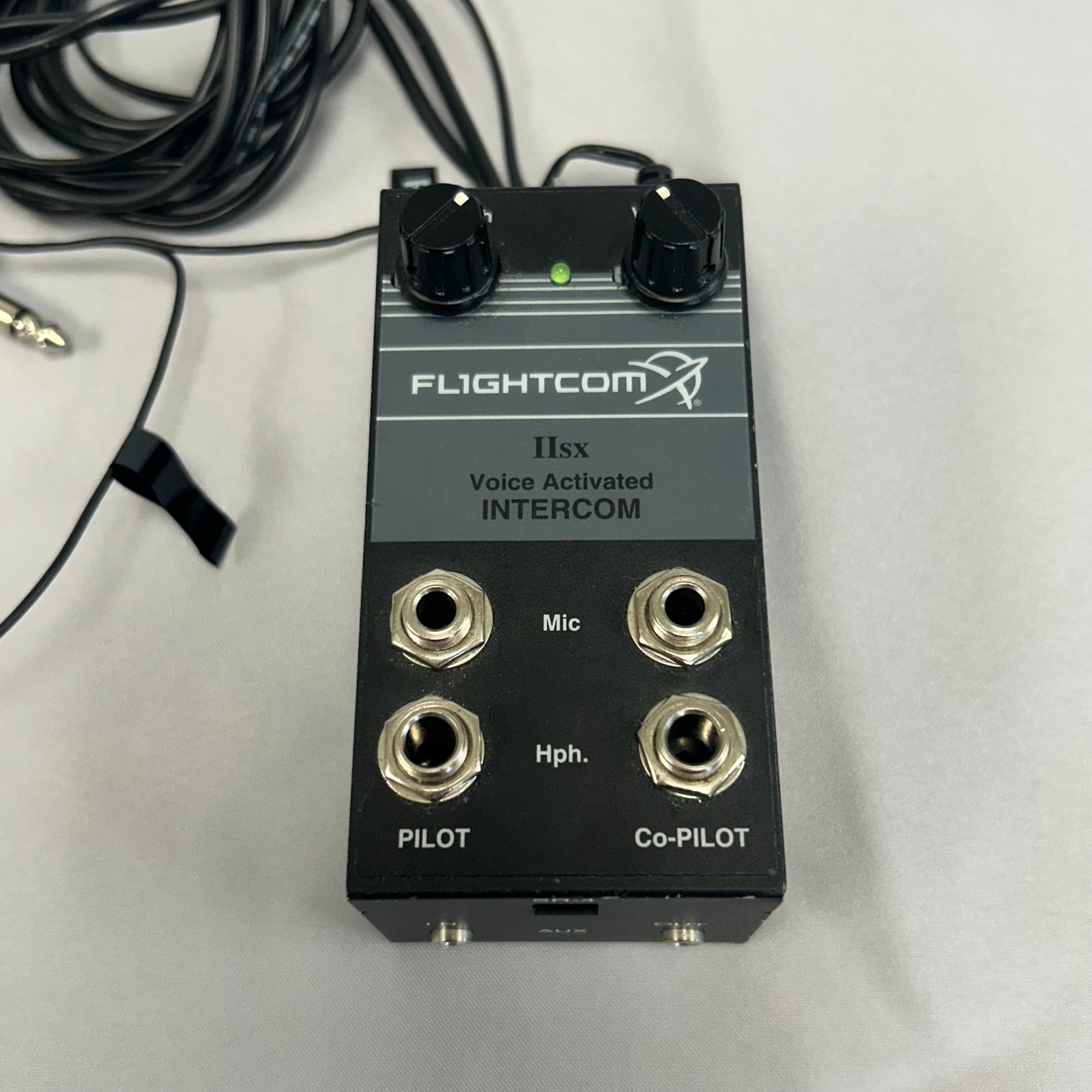 Flightcom IISX Aviation Intercom,  2 Places,  G/A Plugs & Voice Activated TESTED