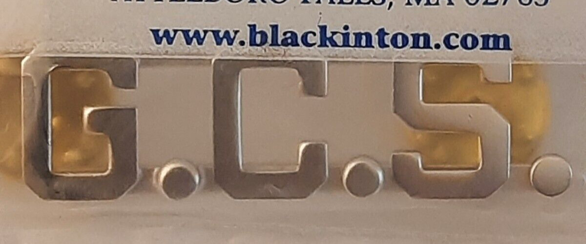 1/2"-G.C.S.- Letter Collar BLACKINTON Rank Insignia SILVER Finish PIN POLICE