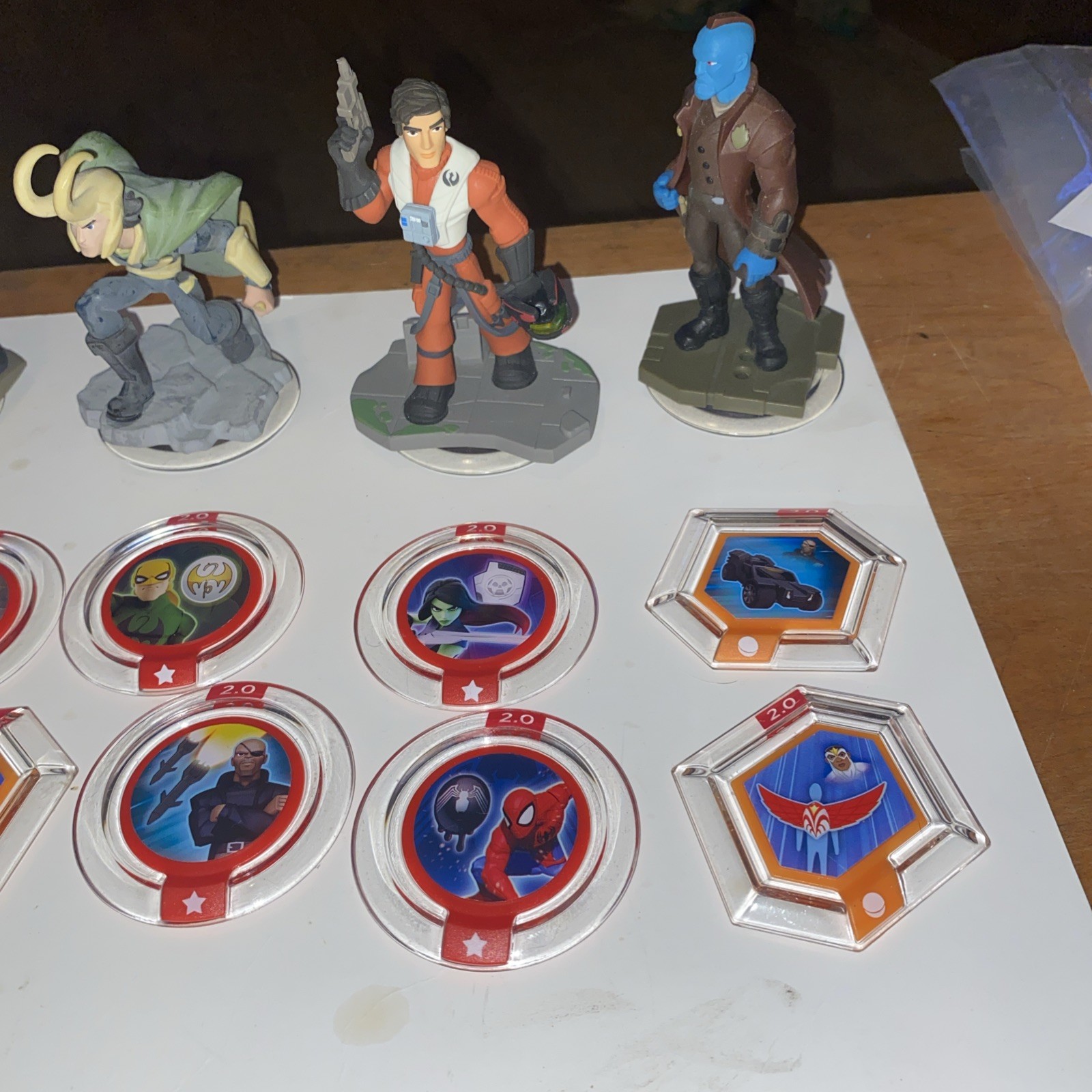 Disney Infinity Figures Lot of 4 Figures & 10 Power Discs