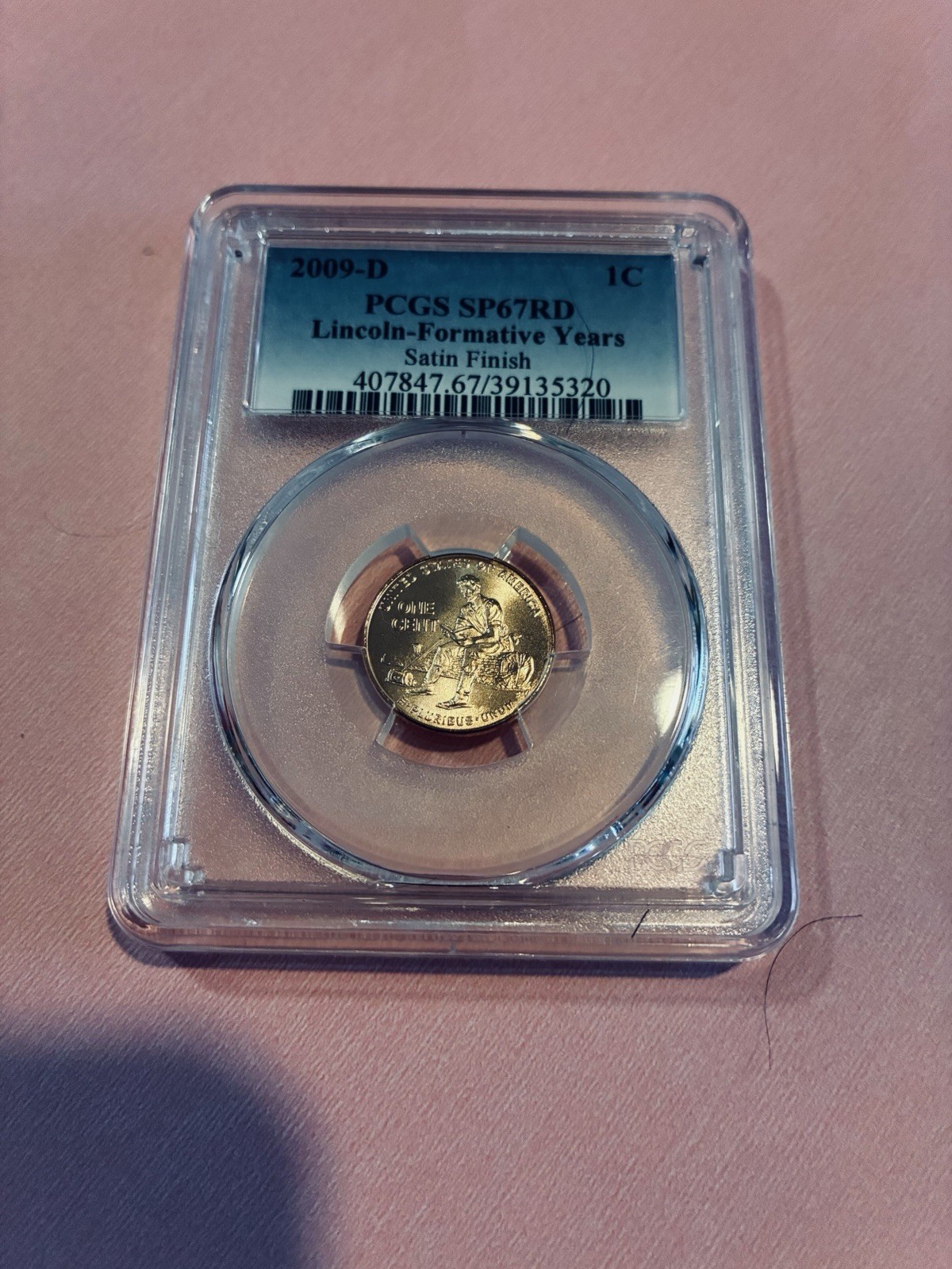 2009-D Lincoln Formative Years Cent PCGS SP67Red Satin Satin Finish
