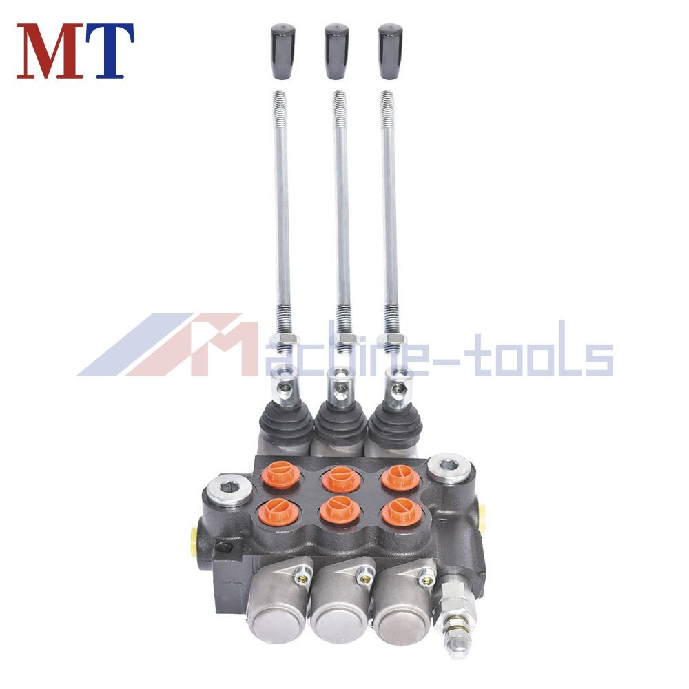 11 GPM Double Acting Adjustable 3-Spool Hydraulic Directional Control Valve