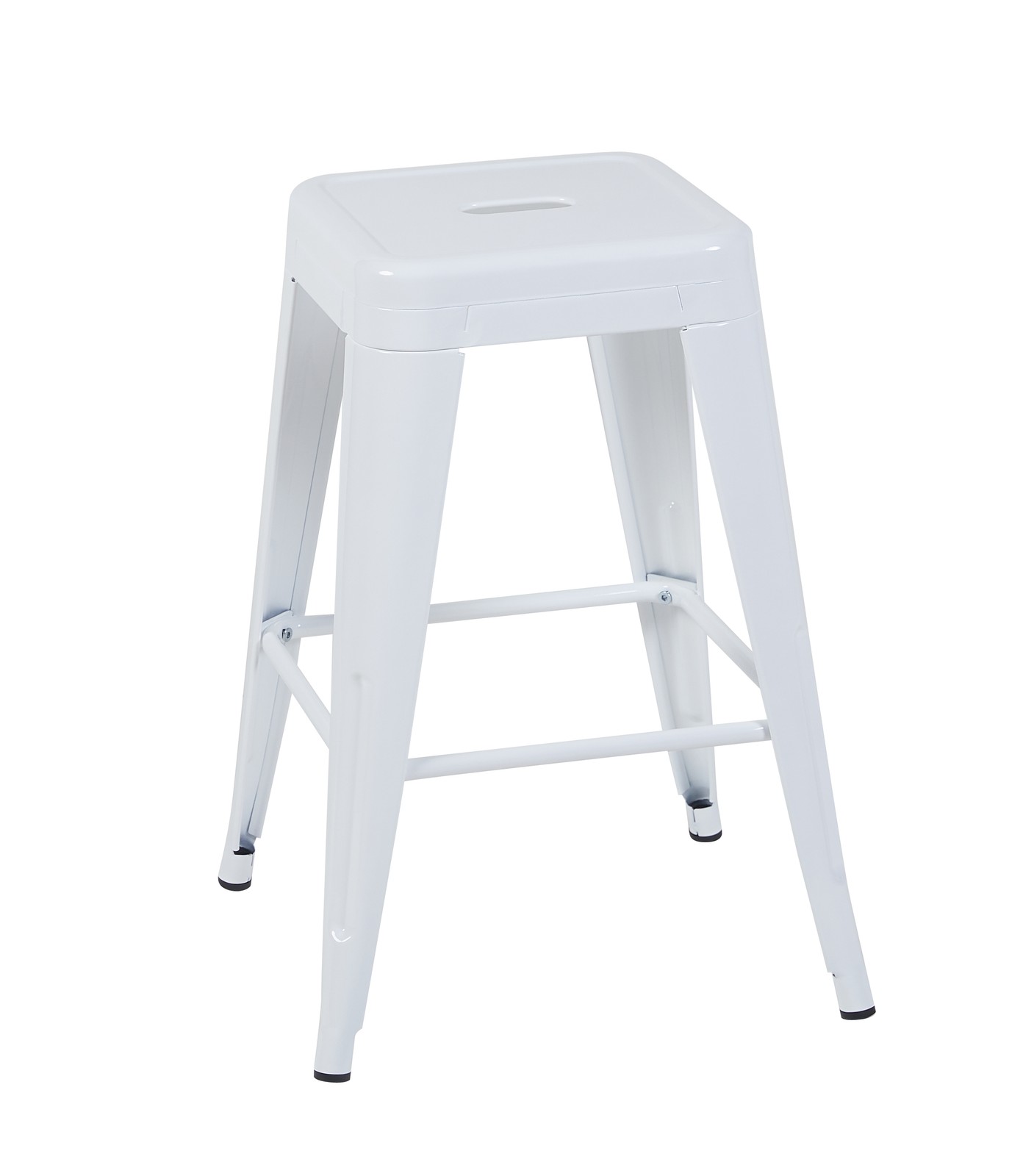 24 Inch Counter Height Stool, Backless Metal Bar Stools Set of 2, Non-Stackabl
