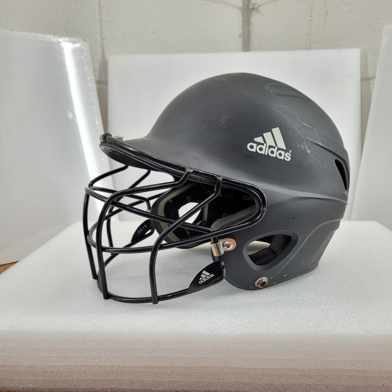 Adidas Baseball Batting Helmet & Cage BTE0008 Black Size 6 3/8-7  3/8” Climalite