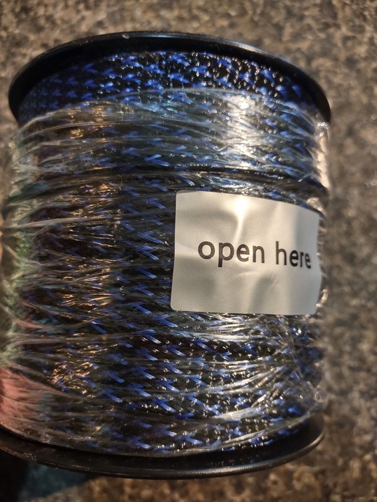 100 ft Alex Tech Expandable 1" Sleeving Blue and Black - NEW