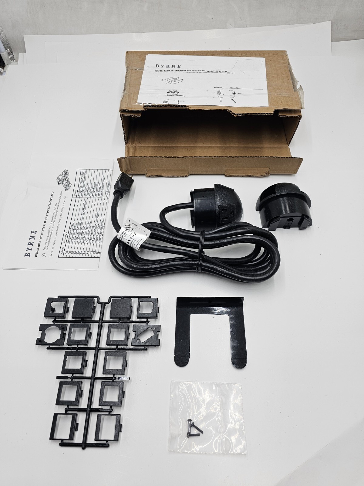Byrne BE01289-C-120 Power Tap Conference Table Grommet, 3" Dome w/ Communication
