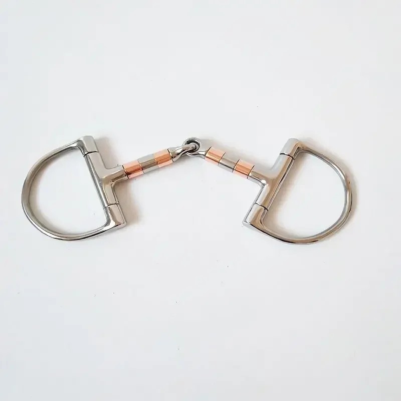 Stainless Steel walking Hourse Bit 8" Cheeks D Ring Snaffle W/Copper Roller