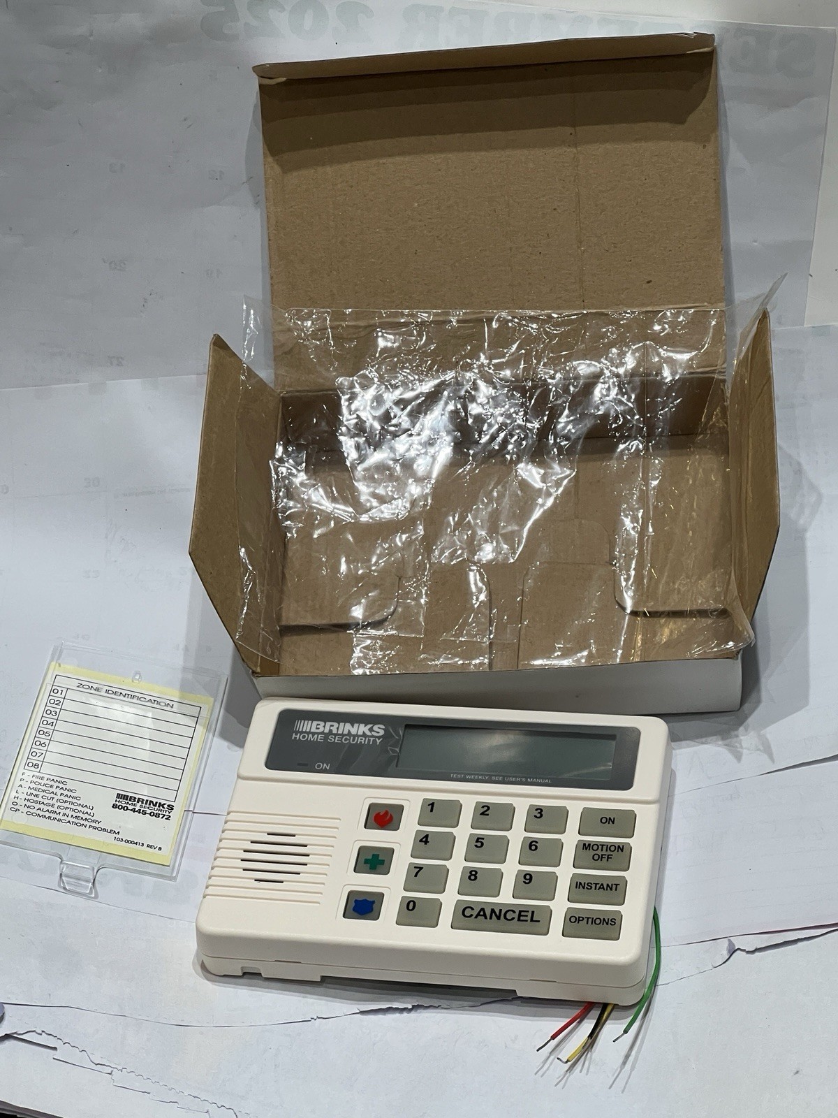 BRINKS SECURITY HOME BHS 2000 KeyPad DCU 602 LCD