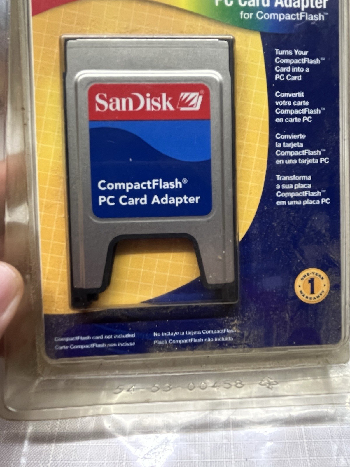 SanDisk PC Card Adapter for CompactFlash SDCF-38 PCMCIA Memory Card Reader NEW