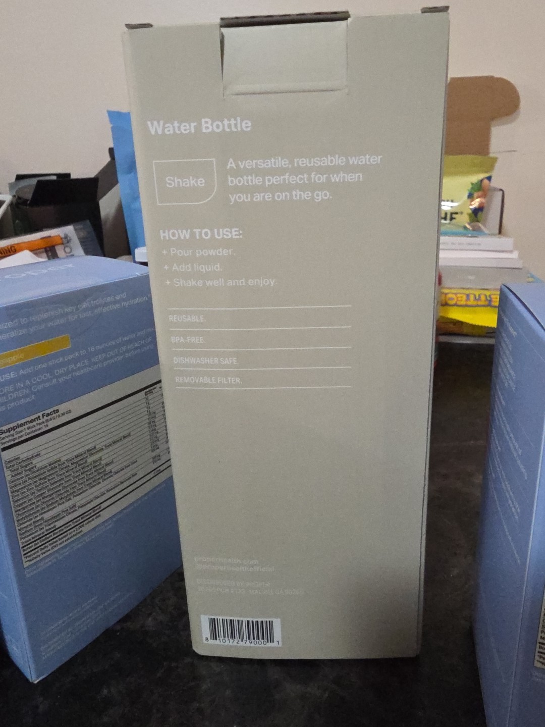 Proper Water Bottle And 60 Hydration Boost Stick Packs Lemon Lime Pineapple Etc