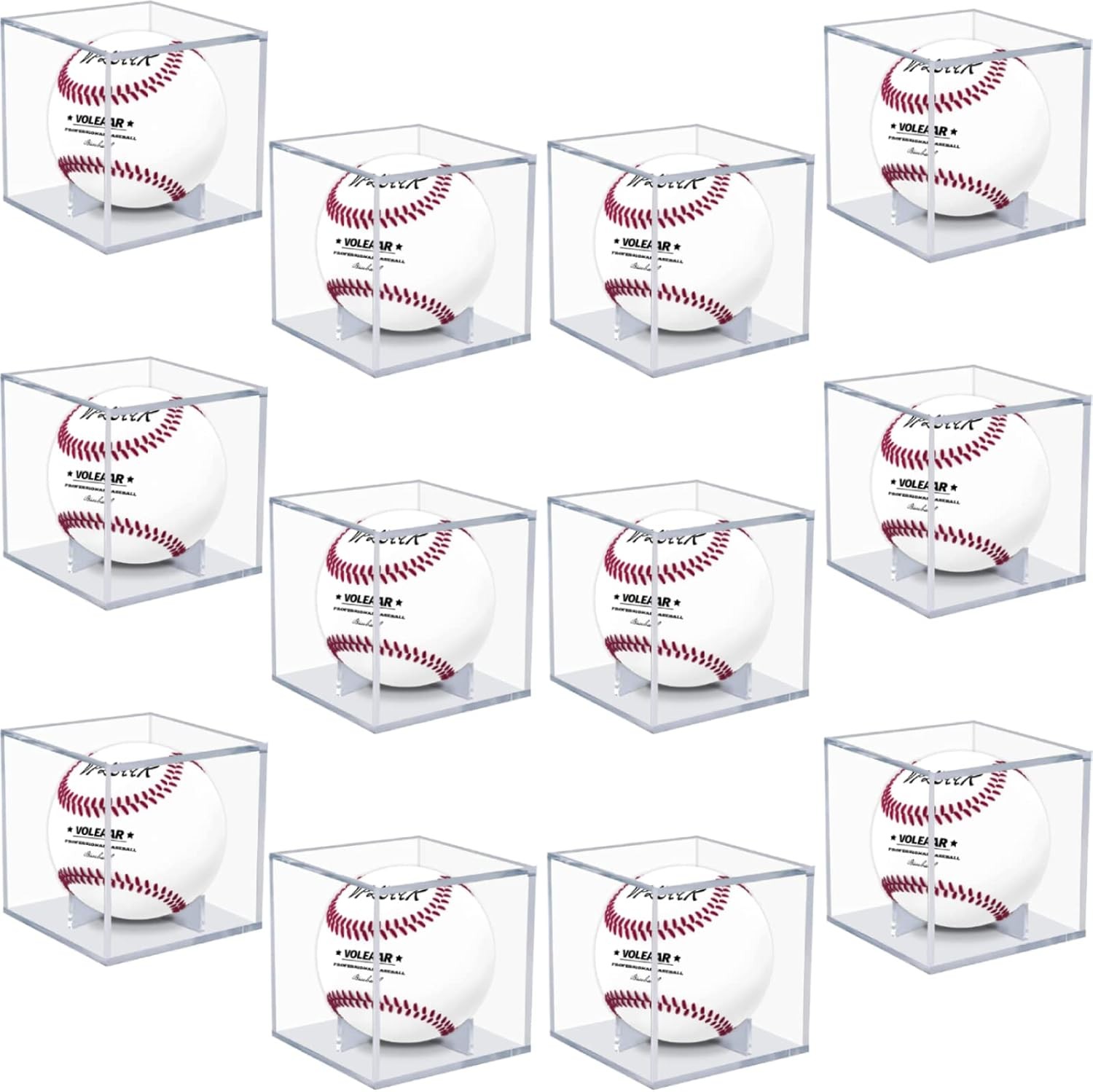 Baseball Display Case 12 Pack, UV 12 PACK (Standard Box), Clear-12 Pack