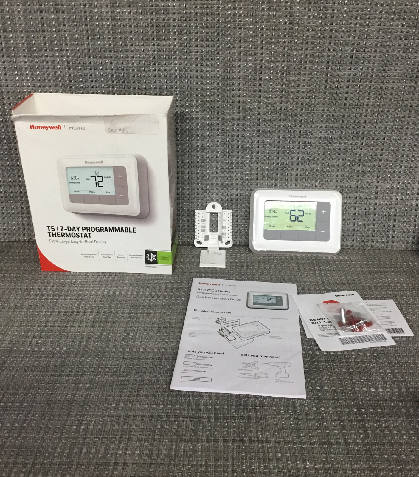Honeywell T5 7 Day Programmable Smart Thermostat Large Display RTH7560E New Open