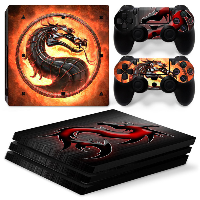 For PS4 PRO Console & 2 Controllers Dragon Vinyl Cover Skin Decal
