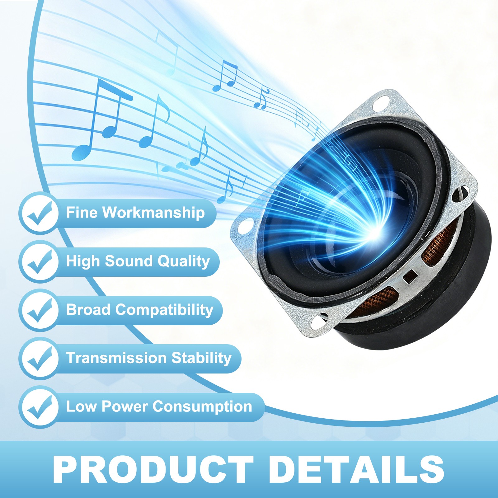 2Pcs 3W 4Ohm Small Speakers Square Micro External Magnet Speaker 34mm Black