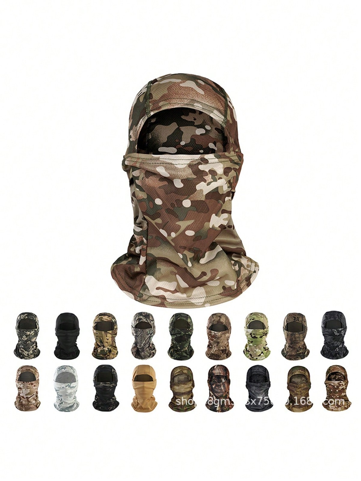 Multicolor One Size Camouflage Balaclava Windproof Face Cover For Cycling Hiking