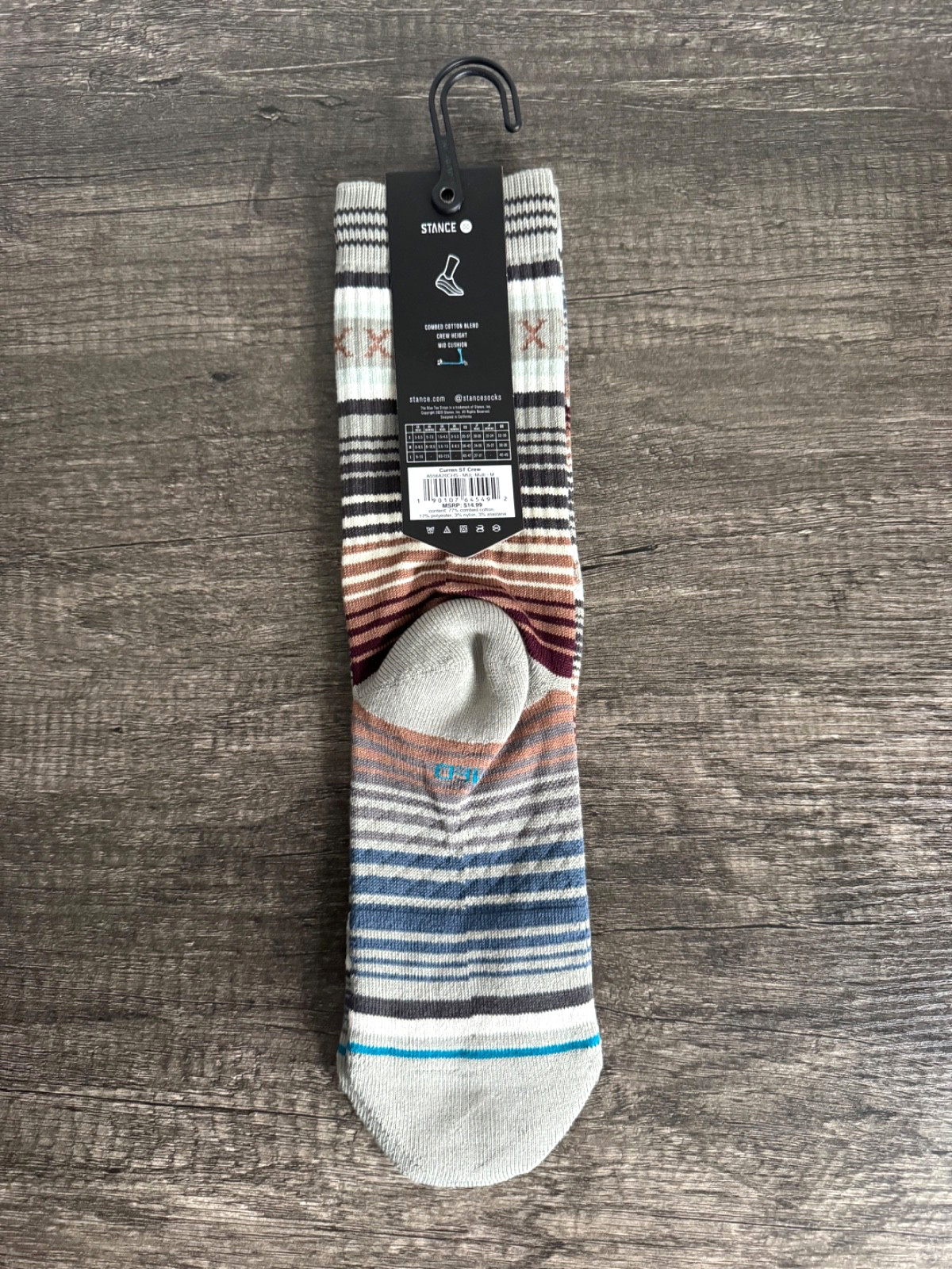 Stance Crew Socks • Curren ST Multi-Color • Size: MEDIUM or LARGE • 1 Pair (NWT)